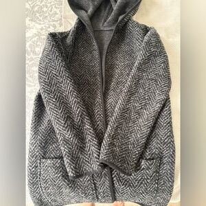 Marine Layer Bea Reversible Gray Herringbone Jacket